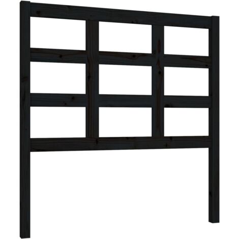 Tête de lit Noir 95,5x4x100 cm Bois massif de pin