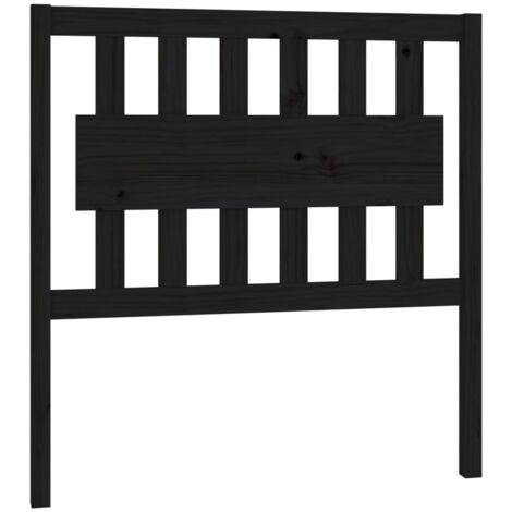 Tête de lit Noir 95,5x4x100 cm Bois massif de pin