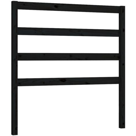 Tête de lit Noir 95x4x100 cm Bois massif de pin