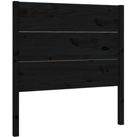 Tête de lit Noir 96x4x100 cm Bois massif de pin