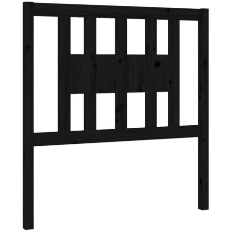 Tête de lit Noir 96x4x100 cm Bois massif de pin