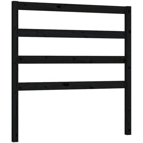 Tête de lit Noir 96x4x100 cm Bois massif de pin