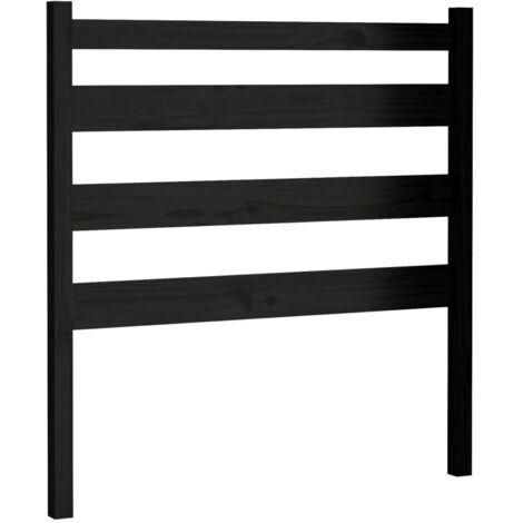 Tête de lit Noir 96x4x100 cm Bois massif de pin