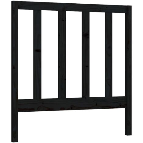 Tête de lit Noir 96x4x100 cm Bois massif de pin