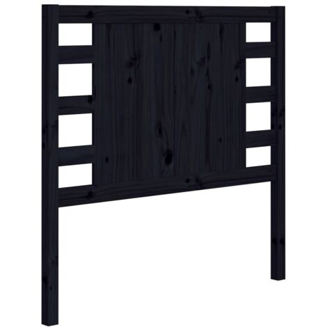 Tête de lit Noir 96x4x100 cm Bois massif de pin