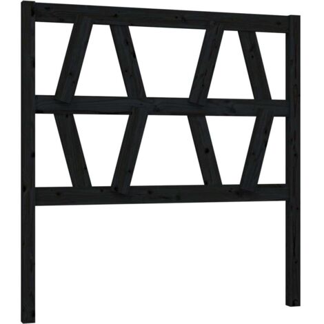 Tête de lit Noir 96x4x100 cm Bois massif de pin