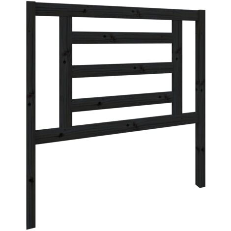 Tête de lit Noir 96x4x100 cm Bois massif de pin