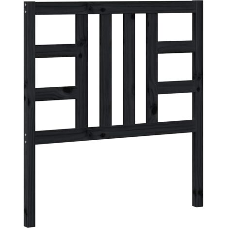 Tête de lit Noir 96x4x100 cm Bois massif de pin