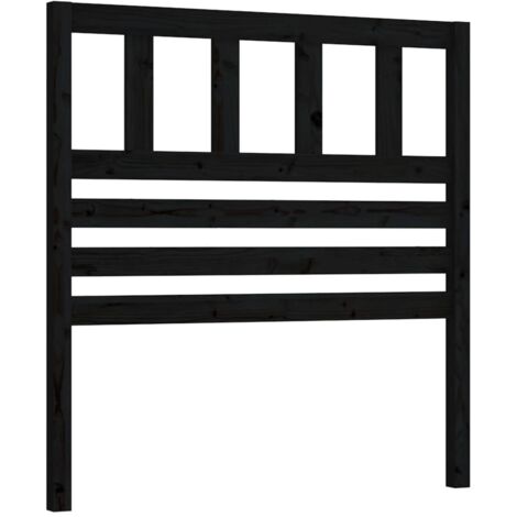 Tête de lit Noir 96x4x100 cm Bois massif de pin