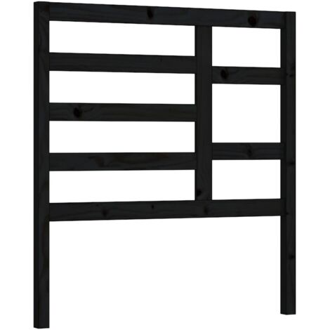 Tête de lit Noir 96x4x104 cm Bois massif de pin