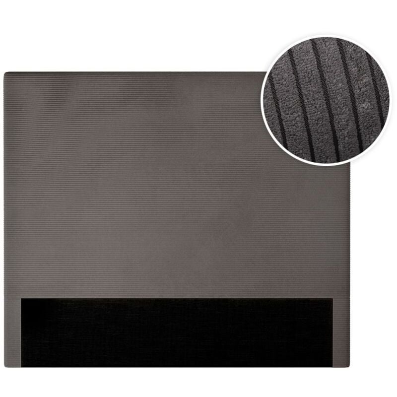 Tête de lit numa en velours côtelé - Gris foncé - Largeur 160 cm