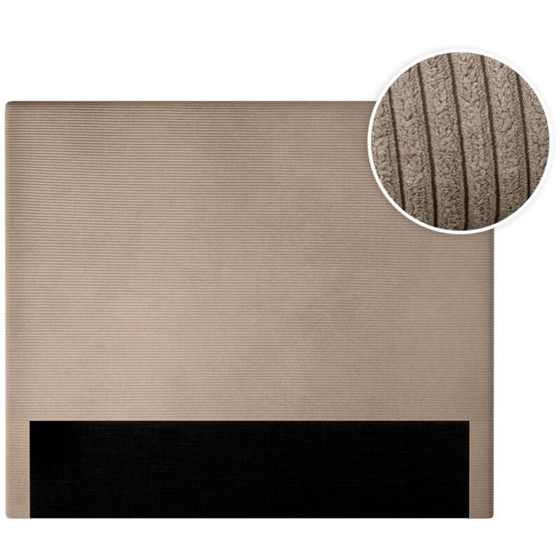 Loungitude - Tête de lit numa en velours côtelé - Taupe - Largeur 140 cm