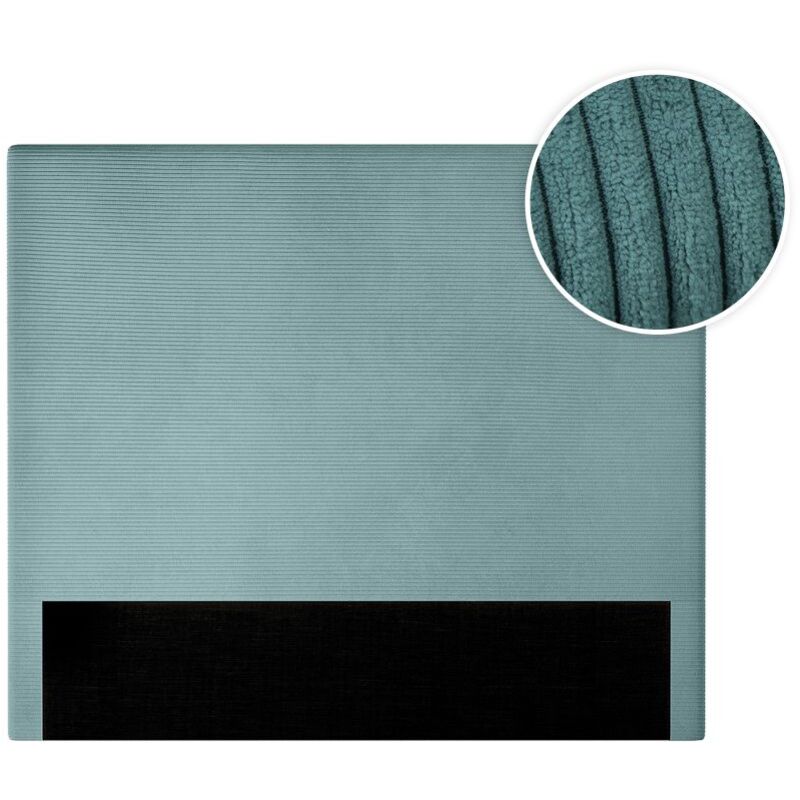 Tête de lit numa en velours côtelé - Bleu clair - Largeur 140 cm