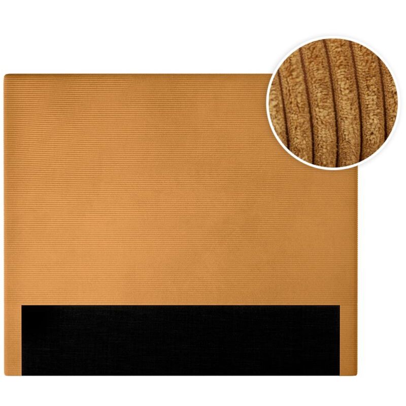 Loungitude - Tête de lit numa en velours côtelé - Jaune - Largeur 160 cm