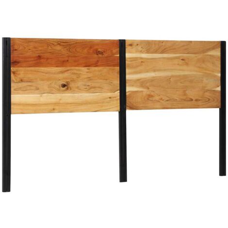 Tête de lit-Panneau de lit-Accessoire de Lit 180 cm bois massif d'acacia et fer 442936