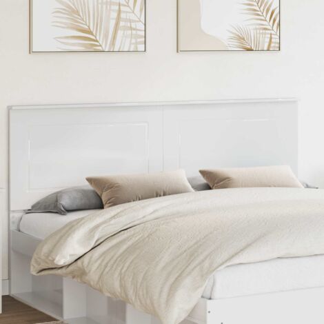 Tête de lit-Panneau de lit Blanc brillant 180 cm Bois d'ingénierie 637823