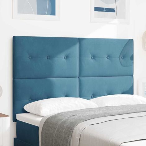 Tête de lit-Panneau de lit Montage mural Bleu foncé 144 cm Velours 723606