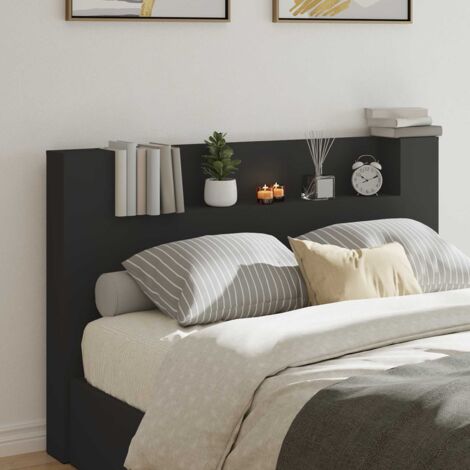 Tête de lit-Panneau de lit Noir 160 x 16,5 x 103,5 cm Bois d'ingénierie