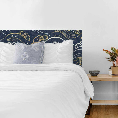 Tête de lit papier peint MILO - Art Déco Bleu - Maison Danaé