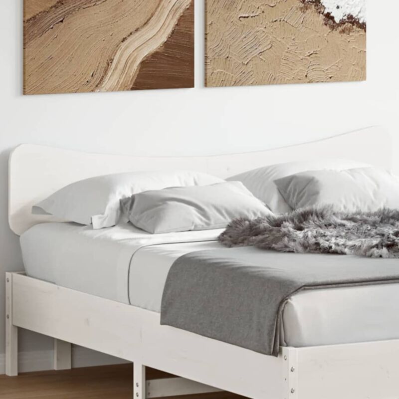 Tête de lit pour lit adult Décoration murale blanc 140 cm bois massif de pin CFW729795