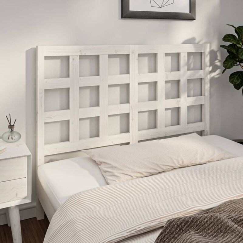 Tête de lit pour lit adult Décoration murale blanc 140,5x4x100 cm bois massif de pin CFW369310