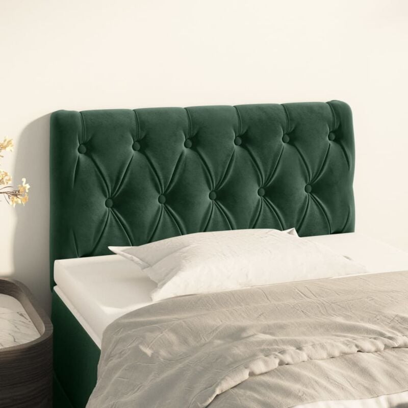 Tête de lit pour lit adult Décoration murale Vert foncé 80x7x78/88 cm Velours CFW506374