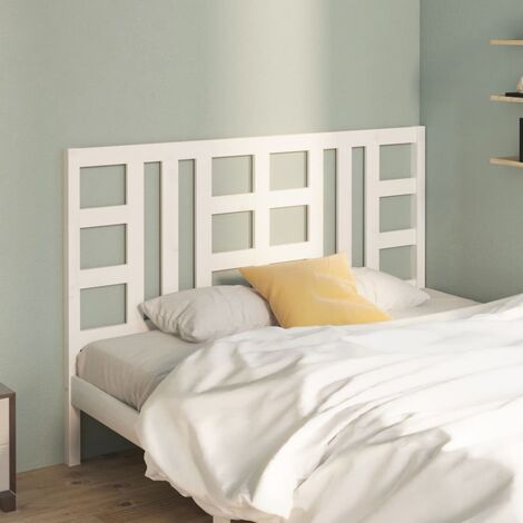 Tête de lit pour lit double, Cadre de lit, Tableau décoratif de chevet Blanc 156x4x100 cm Bois massif de pin CDE88111