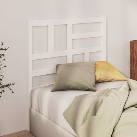 Tête de lit pour lit simple, Cadre de lit, Tableau décoratif de chevet Blanc 106x4x104 cm Bois massif de pin CDE40151