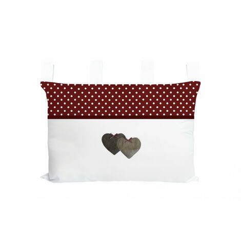 Tête de lit pur coton 45x70 cm LOVE rouge, par Soleil d'Ocre