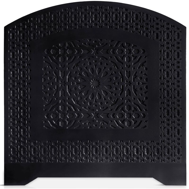 Cotecosy - Tête de lit style oriental bois sculpté Agraba 120cm Noir