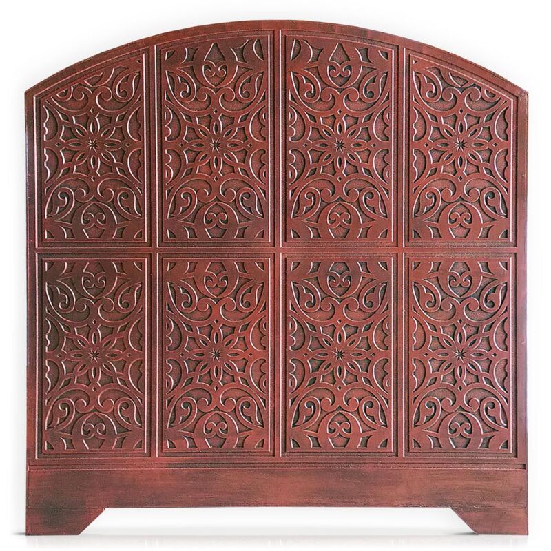 Tête de lit style oriental bois sculpté Linium 120cm Cuivre