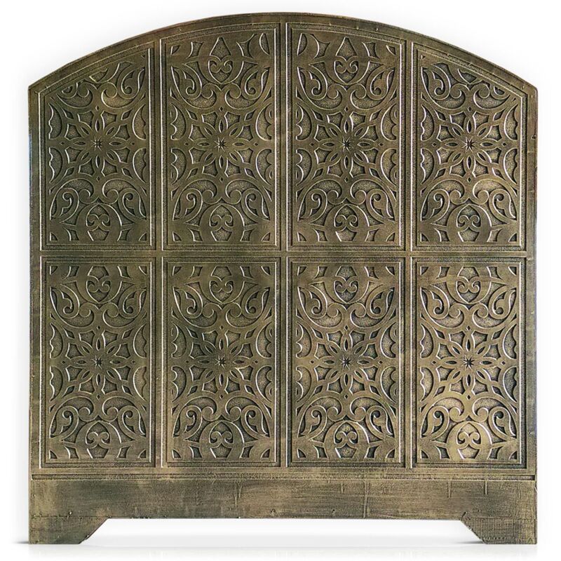 Tête de lit style oriental bois sculpté Linium 120cm Bronze