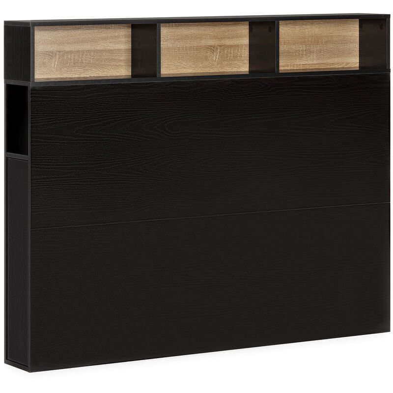 Tête de lit Zeus 145 cm noirs, 2 portes 9 trous