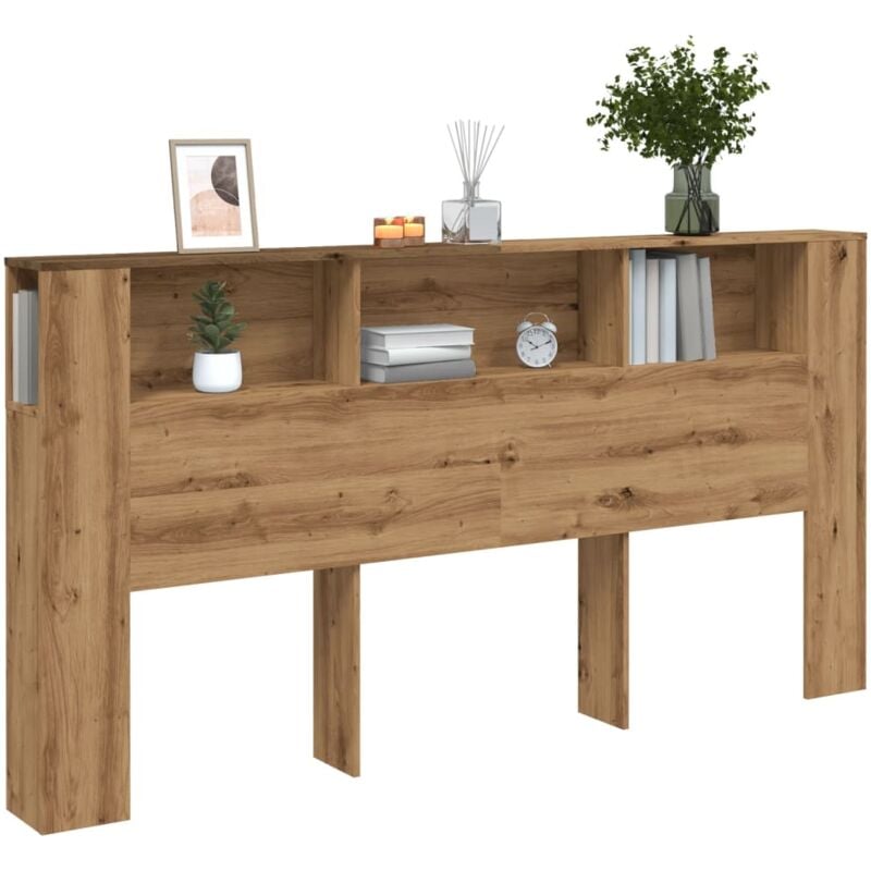 Tête de lit,Armoire de tête de lit chêne artisanal 200x18,5x102,5 cm CFW20860