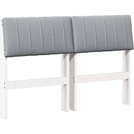 Tête de lit，Décoration murale capitonnée Gris clair 120 cm Pin massif CFW367638