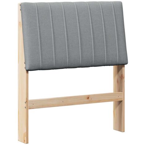 Tête de lit，Décoration murale capitonnée Gris clair 80 cm Pin massif CFW333565