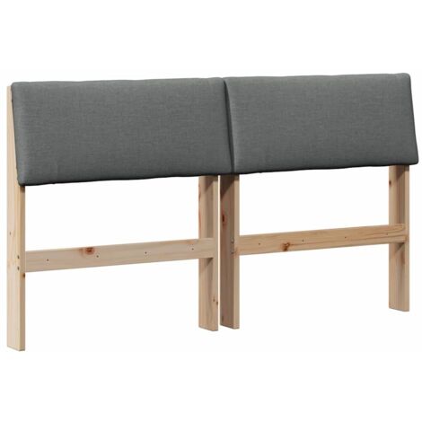 Tête de lit，Décoration murale capitonnée Gris foncé 140 cm Pin massif CFW435668