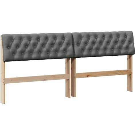 Tête de lit，Décoration murale capitonnée Gris foncé 180 cm Pin massif CFW973525
