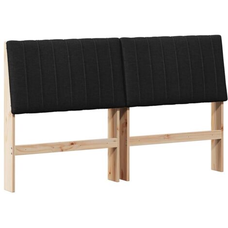 Tête de lit，Décoration murale capitonnée Noir 160 cm Pin massif CFW719216