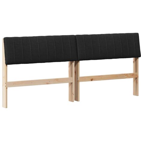 Tête de lit，Décoration murale capitonnée Noir 180 cm Pin massif CFW223590