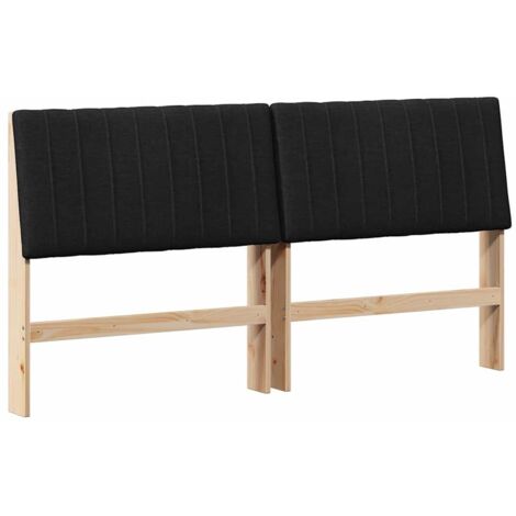 Tête de lit，Décoration murale capitonnée Noir 180 cm Pin massif CFW828684