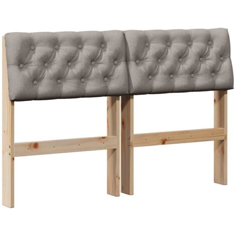 Tête de lit，Décoration murale capitonnée Taupe 120 cm Pin massif CFW612170
