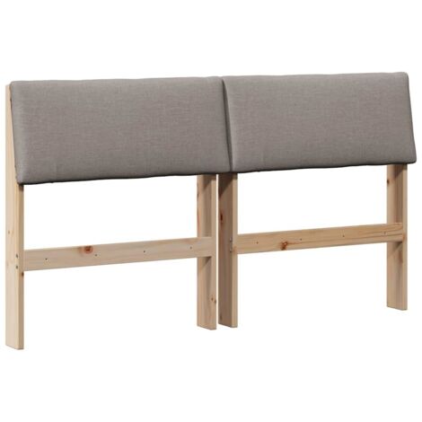 Tête de lit，Décoration murale capitonnée Taupe 140 cm Pin massif CFW534347