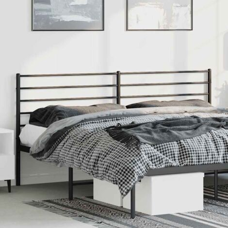 Tête de lit，Design industriel，Panneau de lit，Décoration murale métal noir 193 cm XZZ40658