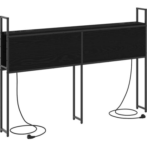 Tête de lit，Headboard de Rangement avec Station de Charge Chêne noir 160 cm CFW9199783