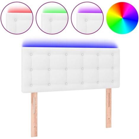 Tête de lit，Panneau décoratif à LED Blanc 100x5x78/88 cm Similicuir CFW9590872