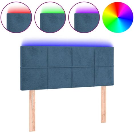 Tête de lit，Panneau décoratif à LED Bleu foncé 100x5x78/88 cm Velours CFW2342695