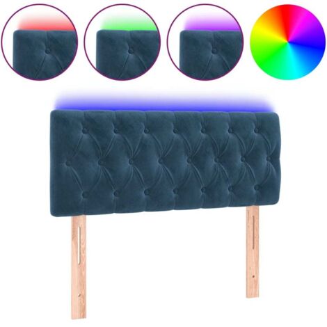 Tête de lit，Panneau décoratif à LED Bleu foncé 100x7x78/88 cm Velours CFW1781781