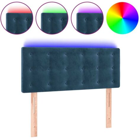 Tête de lit，Panneau décoratif à LED Bleu foncé 80x5x78/88 cm Velours CFW6746899