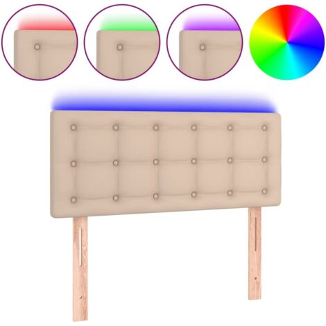 Tête de lit，Panneau décoratif à LED Cappuccino 100x5x78/88 cm Similicuir CFW2782846
